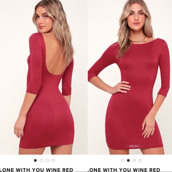 Lulus Dresses & Skirts - ALONE WITH YOU WINE RED BACKLESS BODYCON DRESS